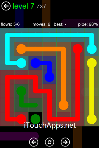 Flow Green Pack 7 x 7 Level 7 Solution