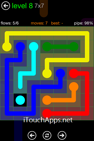Flow Green Pack 7 x 7 Level 8 Solution