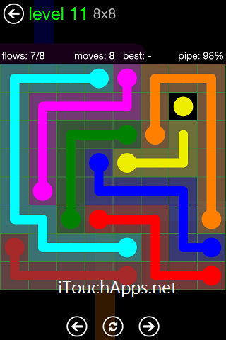 Flow Green Pack 8 x 8 Level 11 Solution