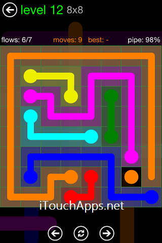 Flow Green Pack 8 x 8 Level 12 Solution