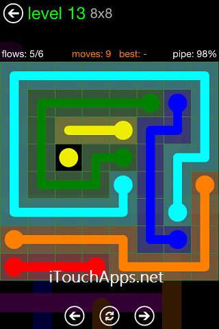 Flow Green Pack 8 x 8 Level 13 Solution