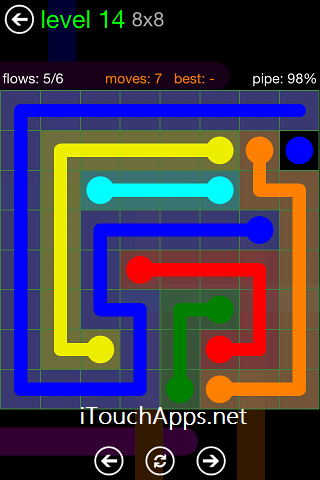 Flow Green Pack 8 x 8 Level 14 Solution
