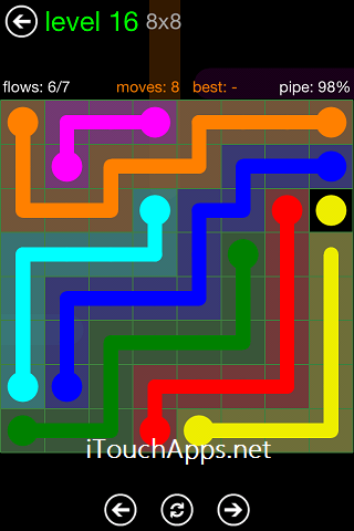 Flow Green Pack 8 x 8 Level 16 Solution