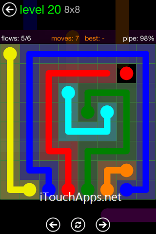 Flow Green Pack 8 x 8 Level 20 Solution