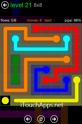 Flow Green Pack 8 x 8 Level 21 Solution