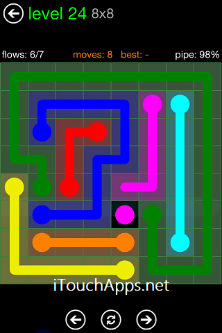 Flow Green Pack 8 x 8 Level 24 Solution