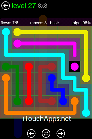 Flow Green Pack 8 x 8 Level 27 Solution