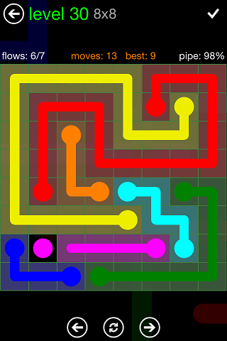 Flow Green Pack 8 x 8 Level 30 Solution