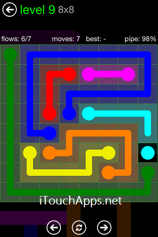Flow Green Pack 8 x 8 Level 9 Solution