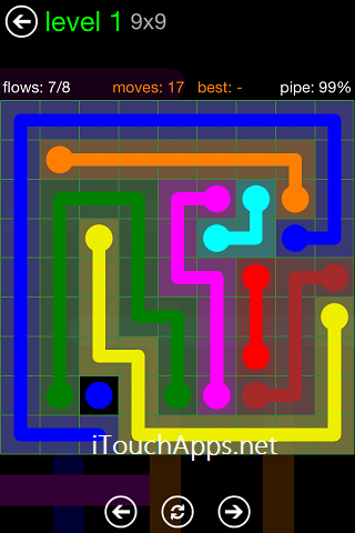Flow Green Pack 9 x 9 Level 1 Solution