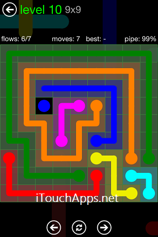 Flow Green Pack 9 x 9 Level 10 Solution
