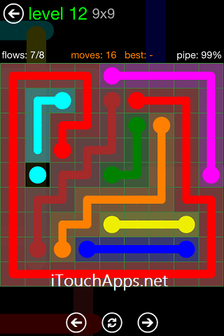 Flow Green Pack 9 x 9 Level 12 Solution