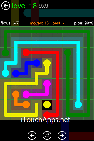 Flow Green Pack 9 x 9 Level 18 Solution