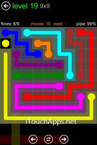 Flow Green Pack 9 x 9 Level 19 Solution