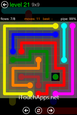 Flow Green Pack 9 x 9 Level 21 Solution
