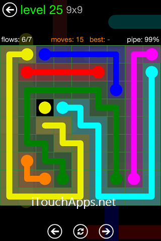 Flow Green Pack 9 x 9 Level 25 Solution
