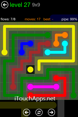 Flow Green Pack 9 x 9 Level 27 Solution