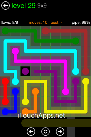 Flow Green Pack 9 x 9 Level 29 Solution