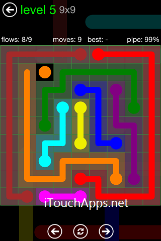 Flow Green Pack 9 x 9 Level 5 Solution
