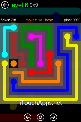Flow Green Pack 9 x 9 Level 6 Solution