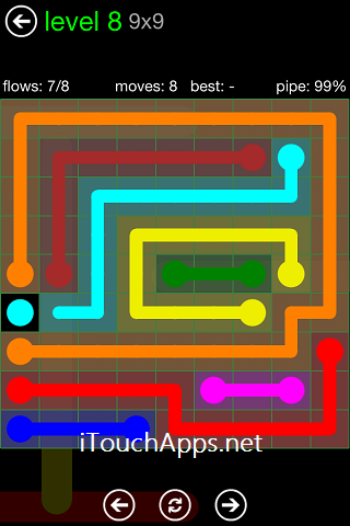 Flow Green Pack 9 x 9 Level 8 Solution