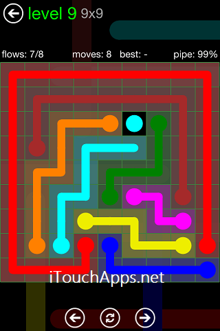 Flow Green Pack 9 x 9 Level 9 Solution