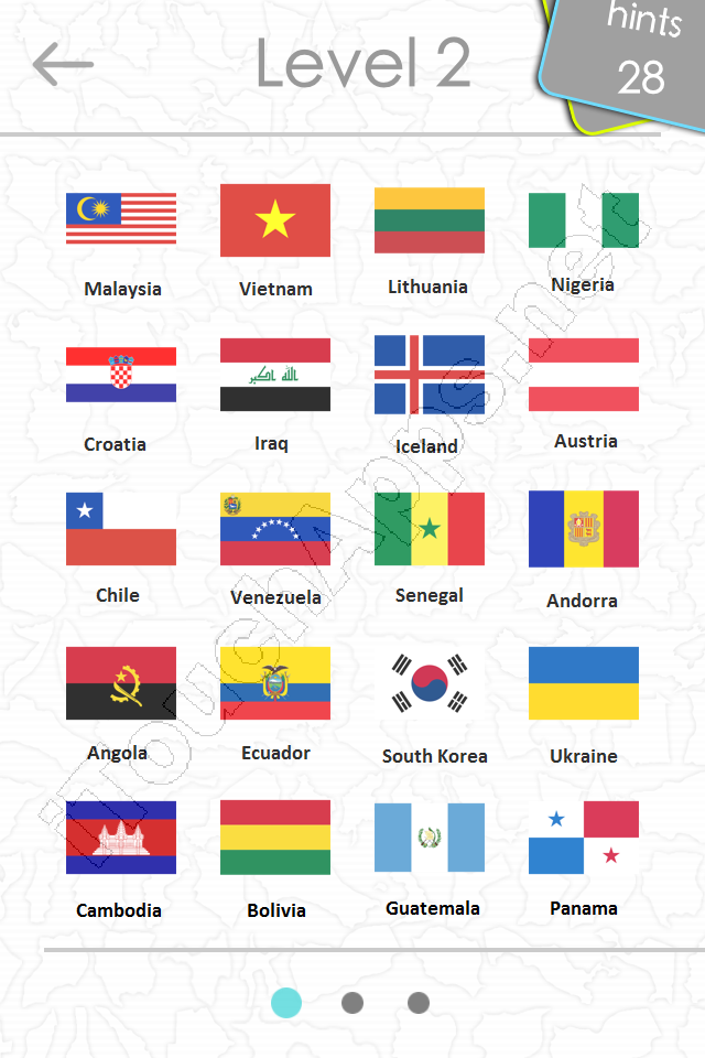 flags quiz answers: level 2 part 1