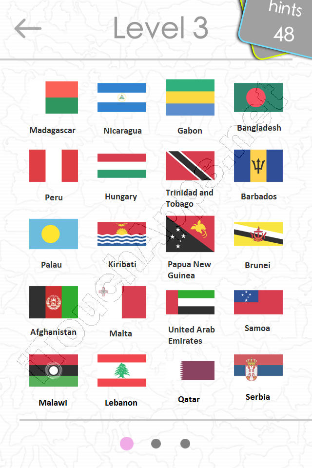 flags quiz answers: level 3 part 1