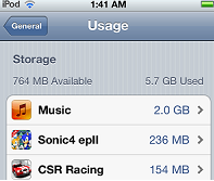 App Space Usage - How to Free Up Space on Ipod Touch