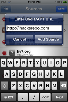 Enter Cydia Source URL - How to Add Cydia Sources to Ipod Touch