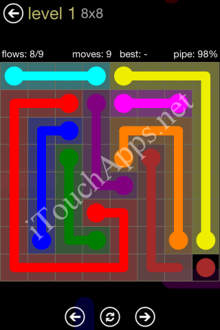 Flow Game 8x8 Mania Pack Level 1 Solution