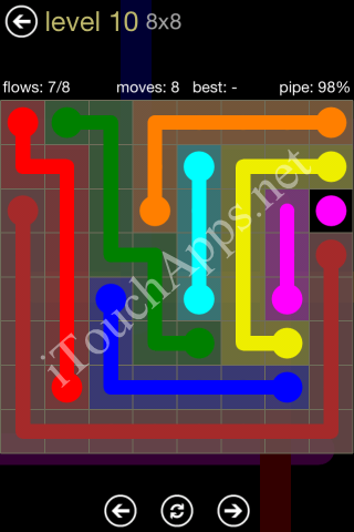 Flow Game 8x8 Mania Pack Level 10 Solution
