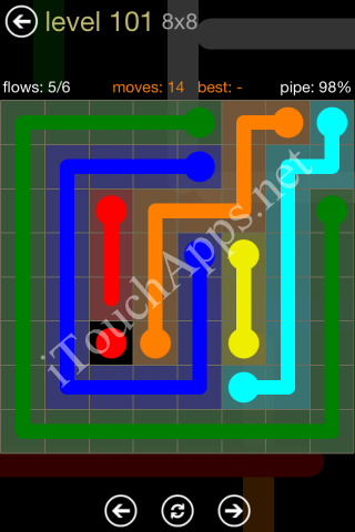 Flow Game 8x8 Mania Pack Level 101 Solution