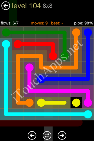 Flow Game 8x8 Mania Pack Level 104 Solution