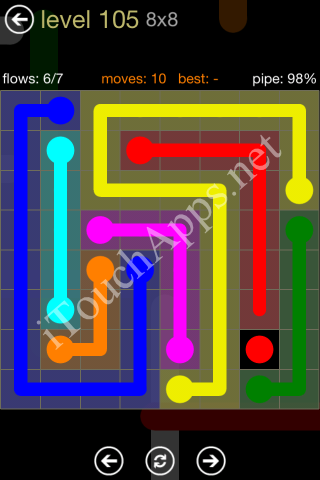 Flow Game 8x8 Mania Pack Level 105 Solution