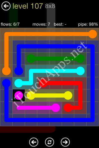Flow Game 8x8 Mania Pack Level 107 Solution