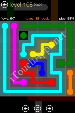 Flow Game 8x8 Mania Pack Level 108 Solution