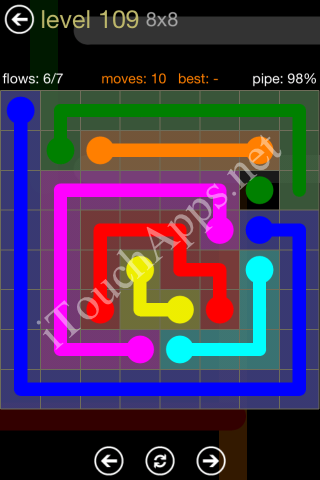 Flow Game 8x8 Mania Pack Level 109 Solution
