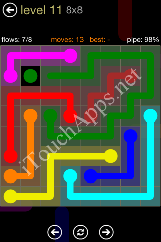 Flow Game 8x8 Mania Pack Level 11 Solution