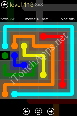 Flow Game 8x8 Mania Pack Level 113 Solution
