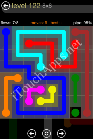 Flow Game 8x8 Mania Pack Level 122 Solution
