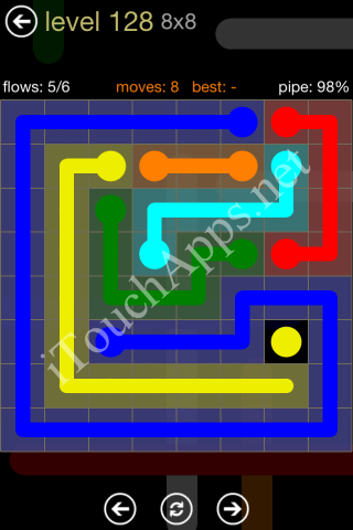 Flow Game 8x8 Mania Pack Level 128 Solution