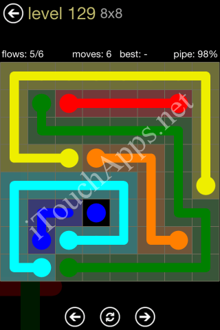 Flow Game 8x8 Mania Pack Level 129 Solution