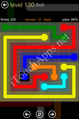 Flow Game 8x8 Mania Pack Level 130 Solution