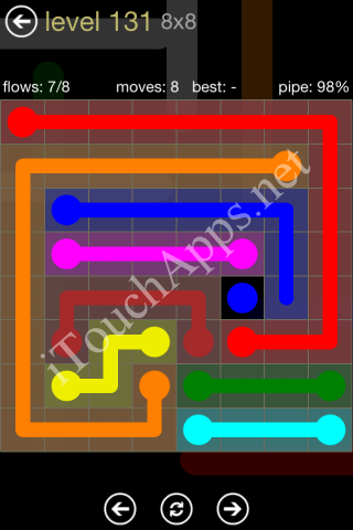 Flow Game 8x8 Mania Pack Level 131 Solution