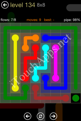 Flow Game 8x8 Mania Pack Level 134 Solution