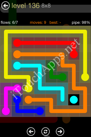 Flow Game 8x8 Mania Pack Level 136 Solution