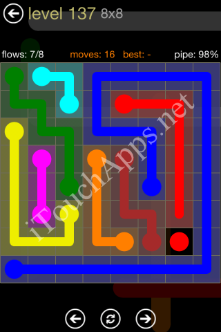 Flow Game 8x8 Mania Pack Level 137 Solution