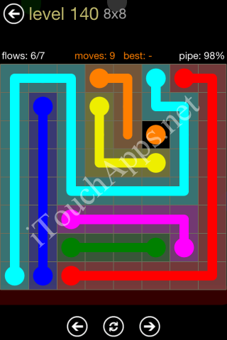 Flow Game 8x8 Mania Pack Level 140 Solution