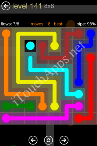 Flow Game 8x8 Mania Pack Level 141 Solution